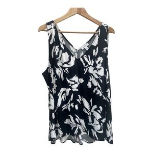 Floral Black and White Women's Top - Large - NWT